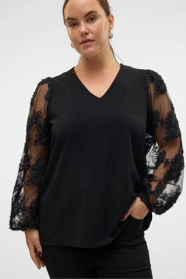 Vero Moda Curve Camisa de manga comprida plus size Preto