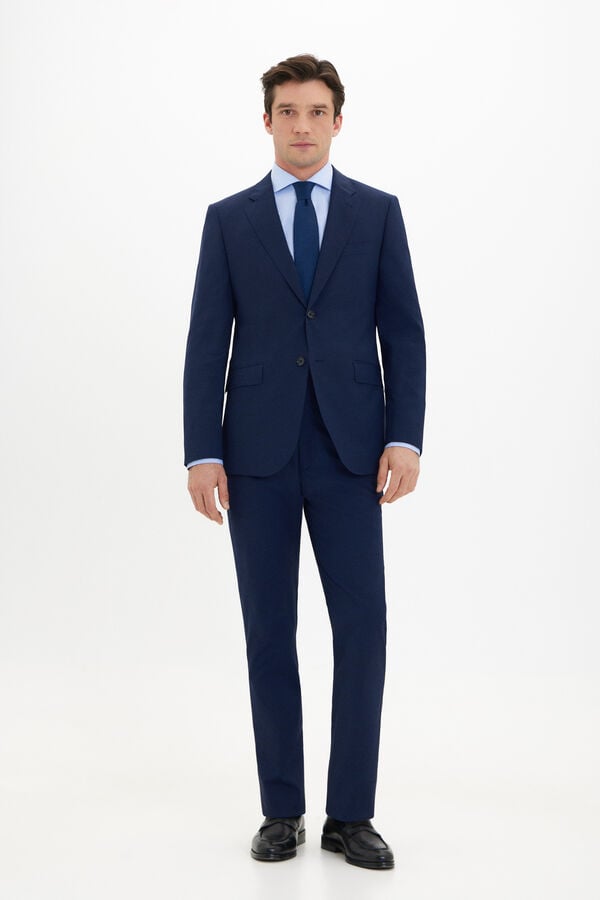 Cortefiel Blazer com microquadrados slim fit Azul