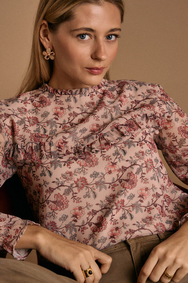 Pol&iacute;n Et Moi Blusa estampado flores Brisa Estampado blanco