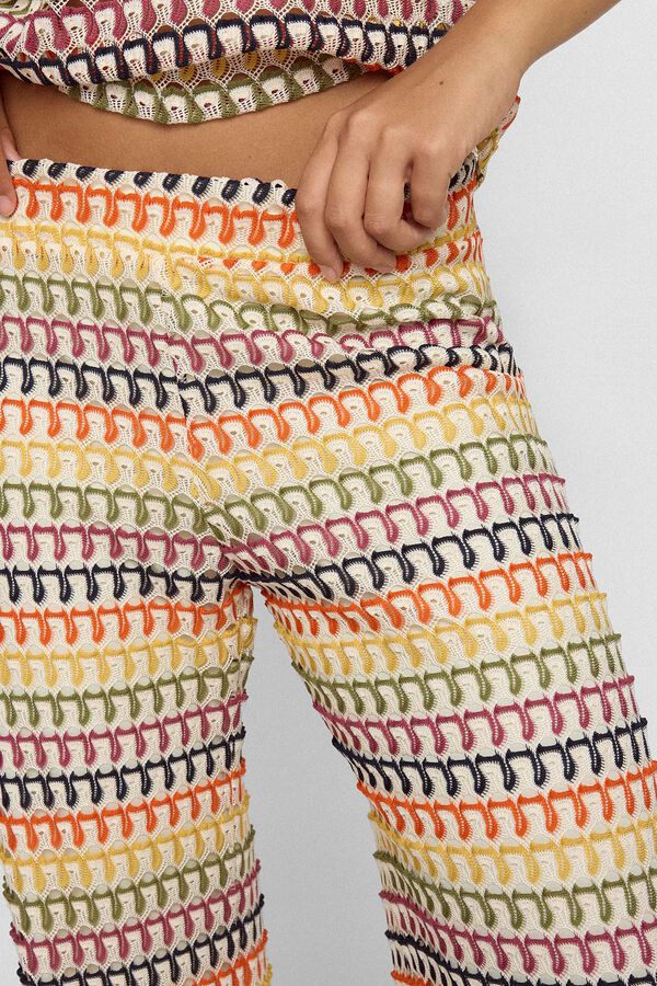 Slowlove Cal&ccedil;as tecido malha estrutura Multicolorido