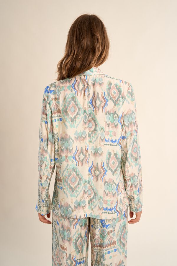 Molly Bracken Blazer de mujer de manga larga con estampado Kaki