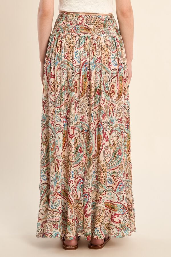 Molly Bracken Saia comprida estampada com la&ccedil;ada Multicolorido