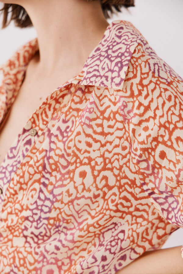 Cortefiel Caftán túnica estampado Roxo