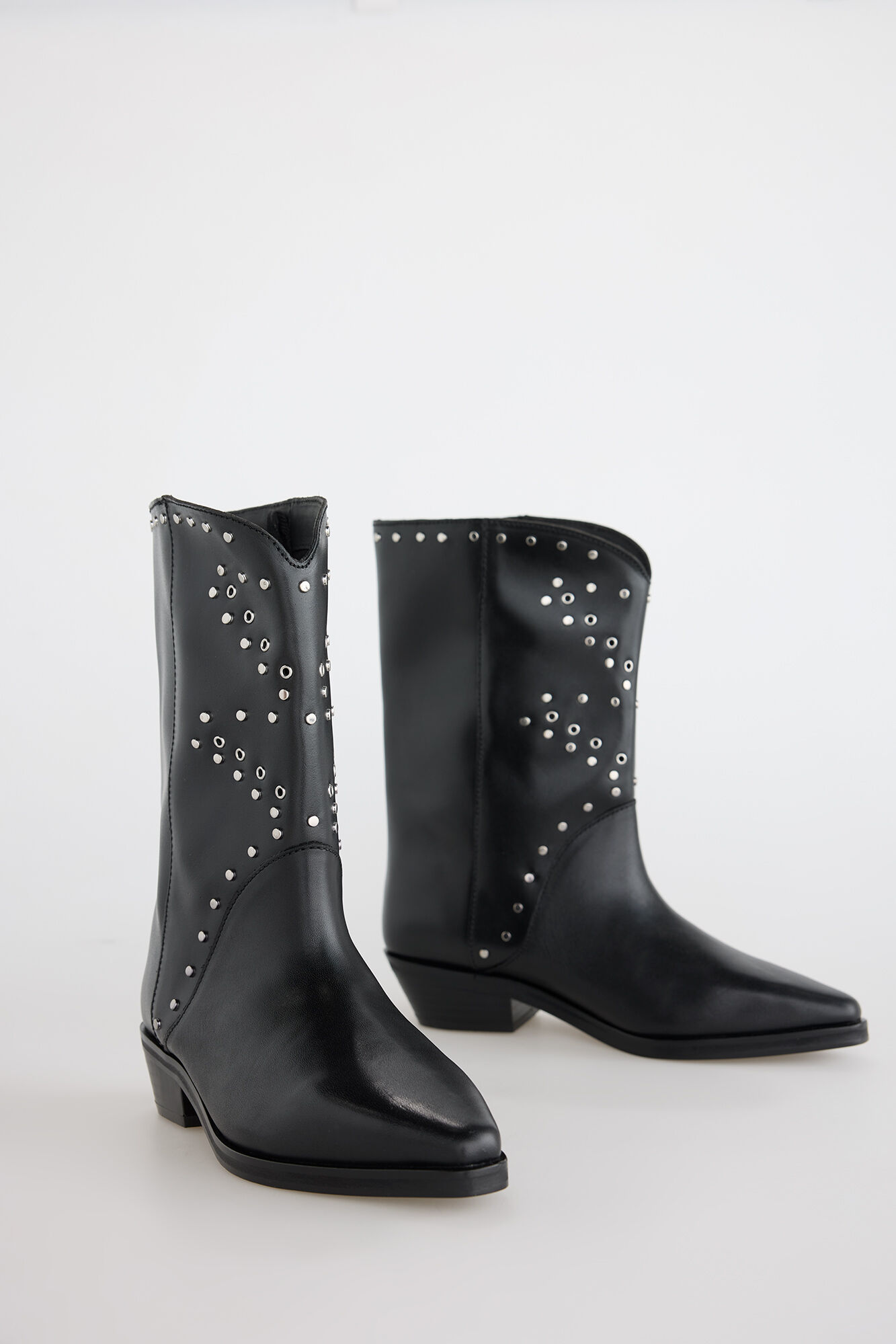 Slowlove Bota de pele cravejada