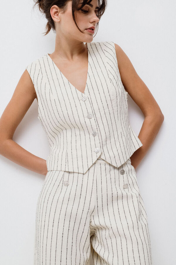 Vila Colete de vestido abotoado Cinzento