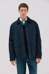 Cortefiel Chaqueta cuello combinado Azul marino