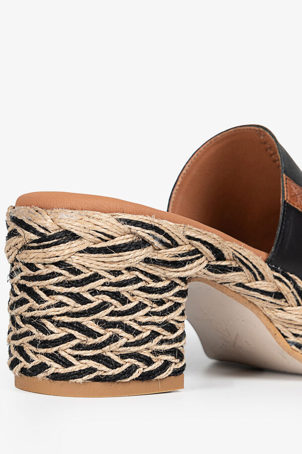 Popa Dillon Leather Salto Cunha Feminino Preto