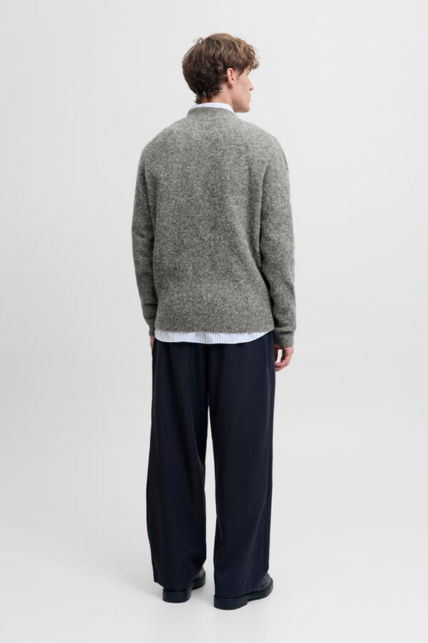 Jack & Jones Casaco de malha b&aacute;sico de malha liso Cinzento