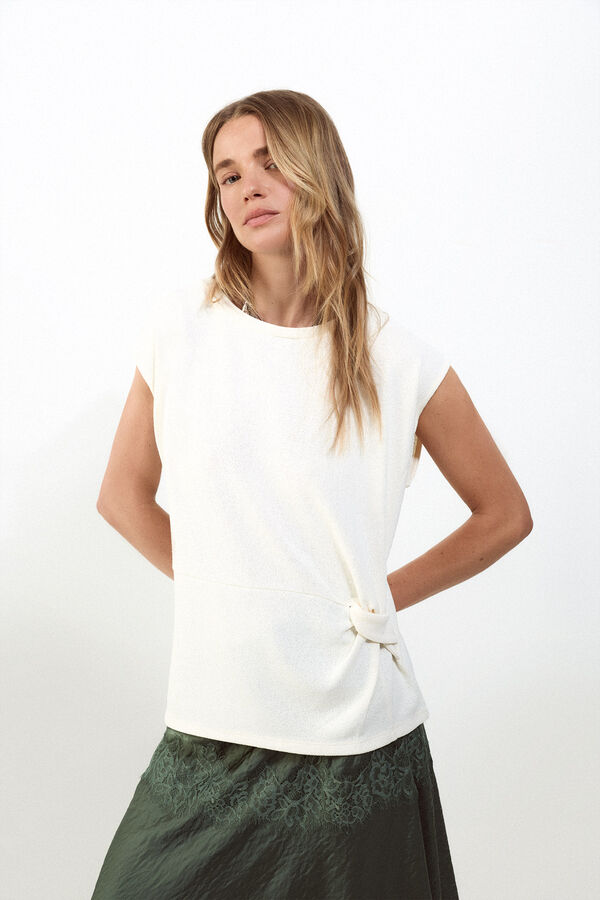 Slowlove Top estructura nudo Ecru