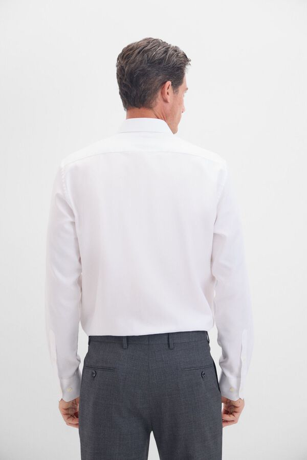 Cortefiel Camisa formal estrutura lisa f&aacute;cil de engomar Branco