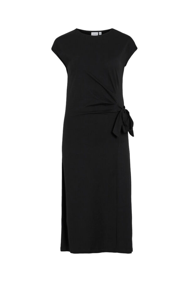 Vila Vestido midi em algod&atilde;o org&acirc;nico Preto
