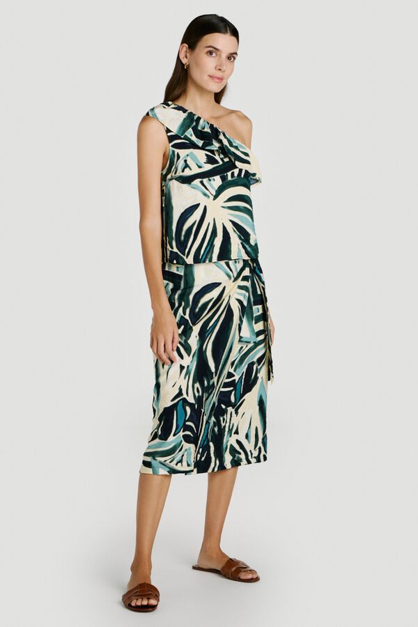Vila Top com folho estampado em viscose Verde