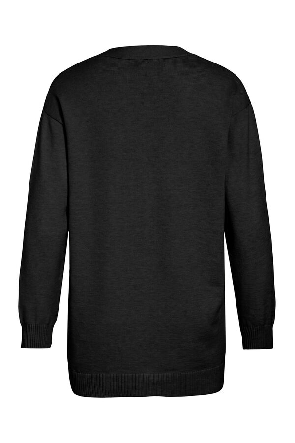 Vila C&aacute;rdigan largo de punto con viscosa Negro