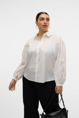 Vero Moda Curve Camisa b&aacute;sica bordada plus size Branco