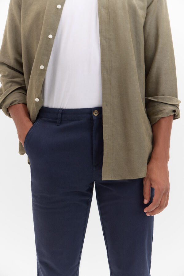 Cortefiel Pantal&oacute;n chino regular fit Azul marino