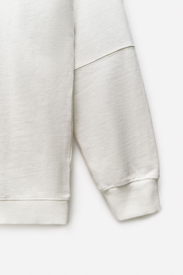 OOTO Sudadera cuello redondo con logo Marfil