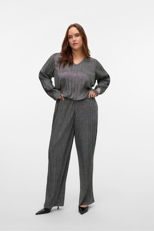 Vero Moda Curve Blusa manga top longa plus size Cinzento