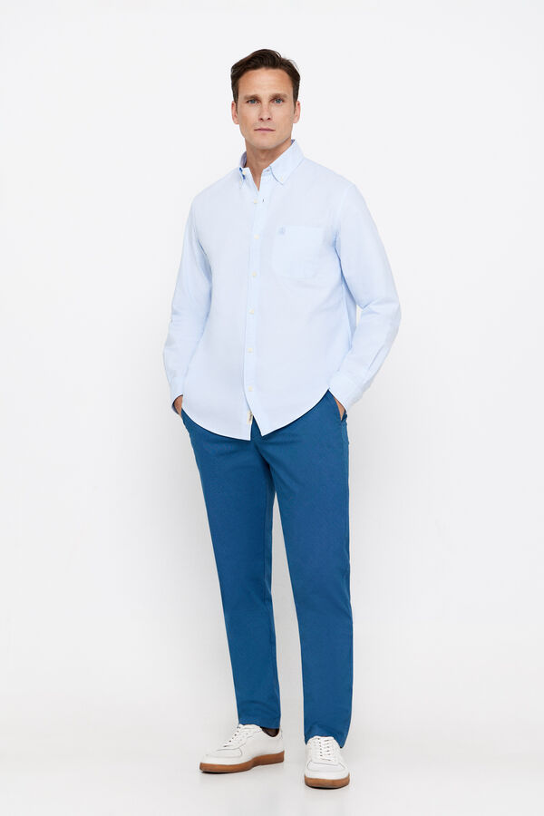Cortefiel Pantal&oacute;n chino estampado regular fit Azul