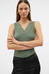 Vero Moda Top sin mangas con encaje Verde