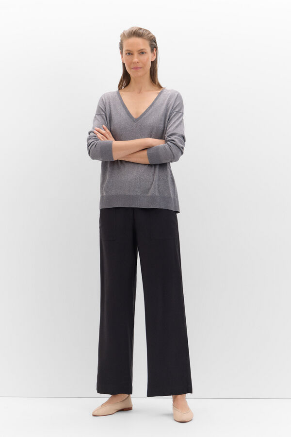 Cortefiel Jersey punto metalizado Gris