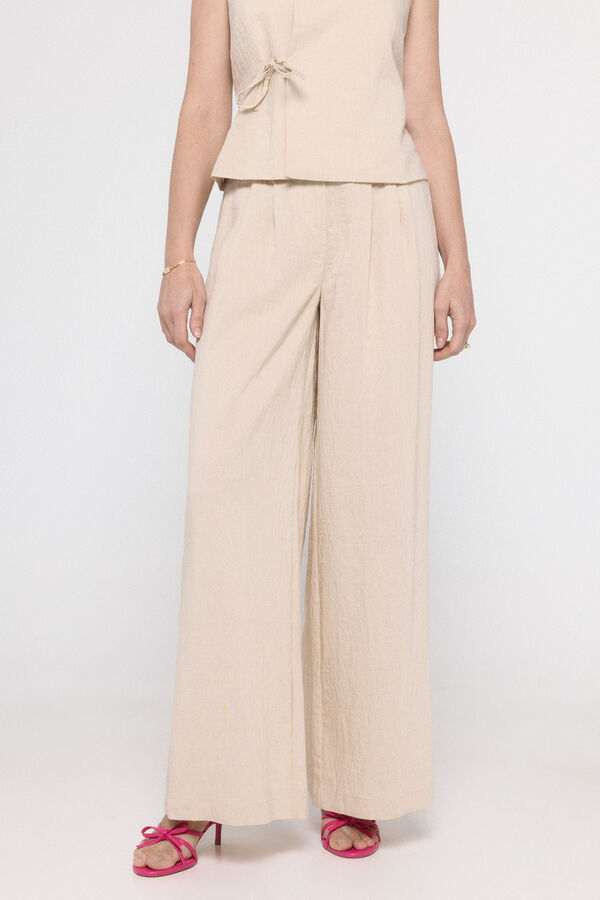 Vero Moda Calças fluidas palazzo Cinzento