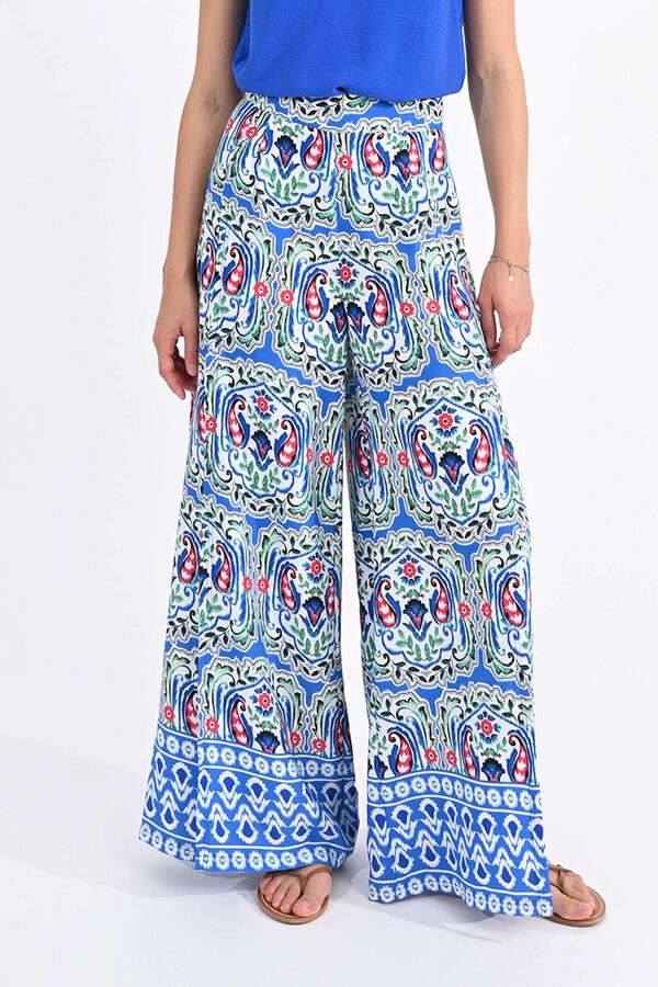 Molly Bracken Pantal&oacute;n de mujer largo ancho con estampado Multicolor