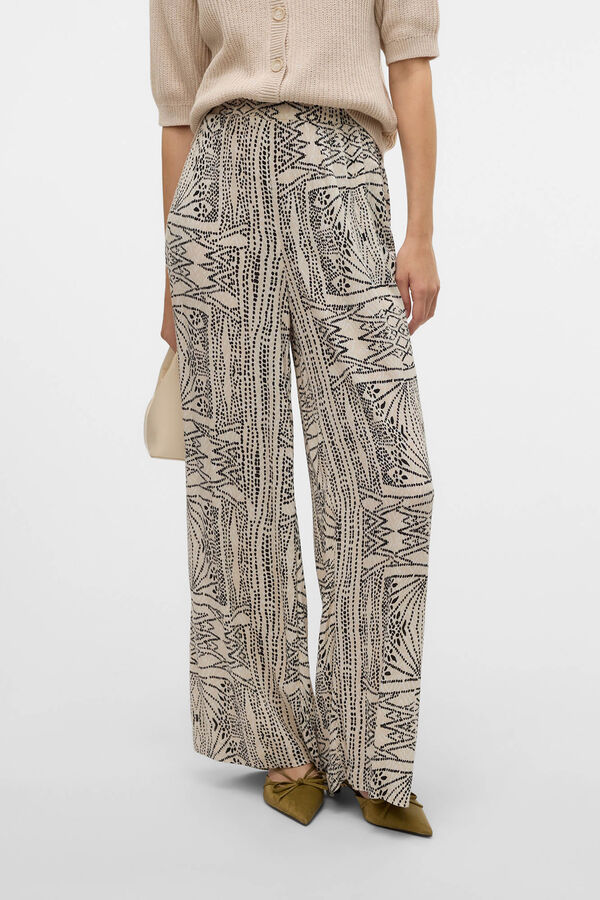 Vero Moda Pantal&oacute;n fluido de mujer con cintura el&aacute;stica Gris