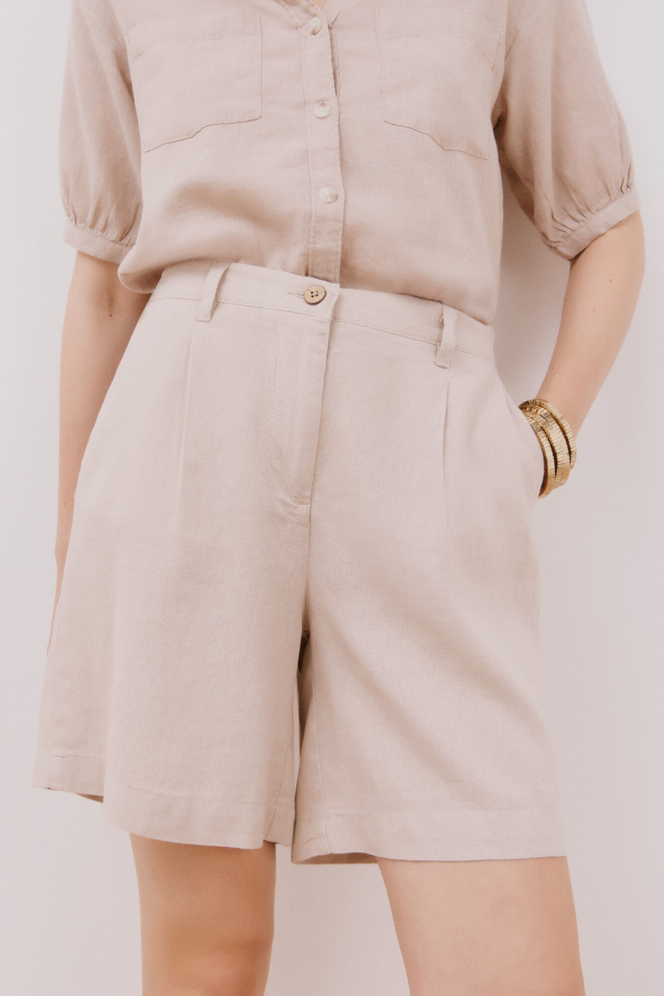 Cortefiel Bermuda de lino