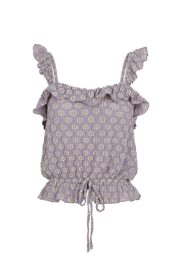 Slowlove Top encaje floral Lila
