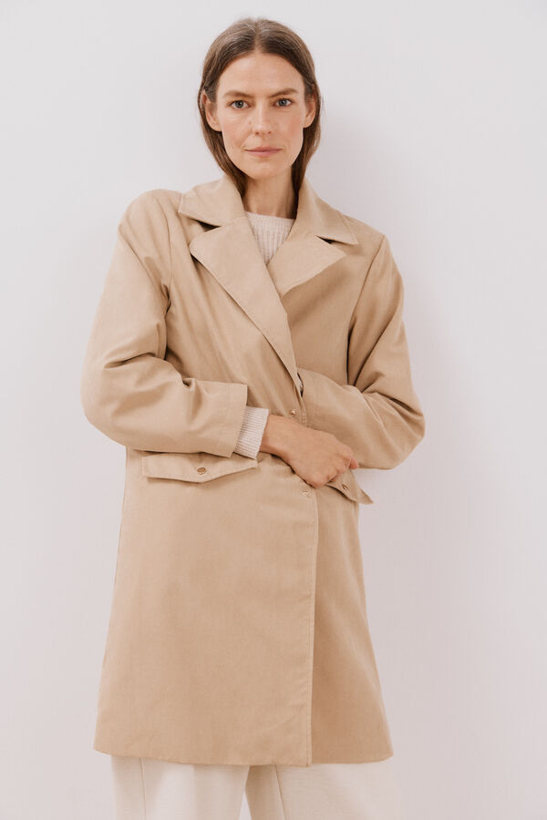 Cortefiel Gabardina fluida repelente &agrave; &aacute;gua Tostado