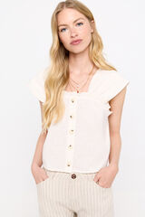 Cortefiel Blusa jacquard Blanco