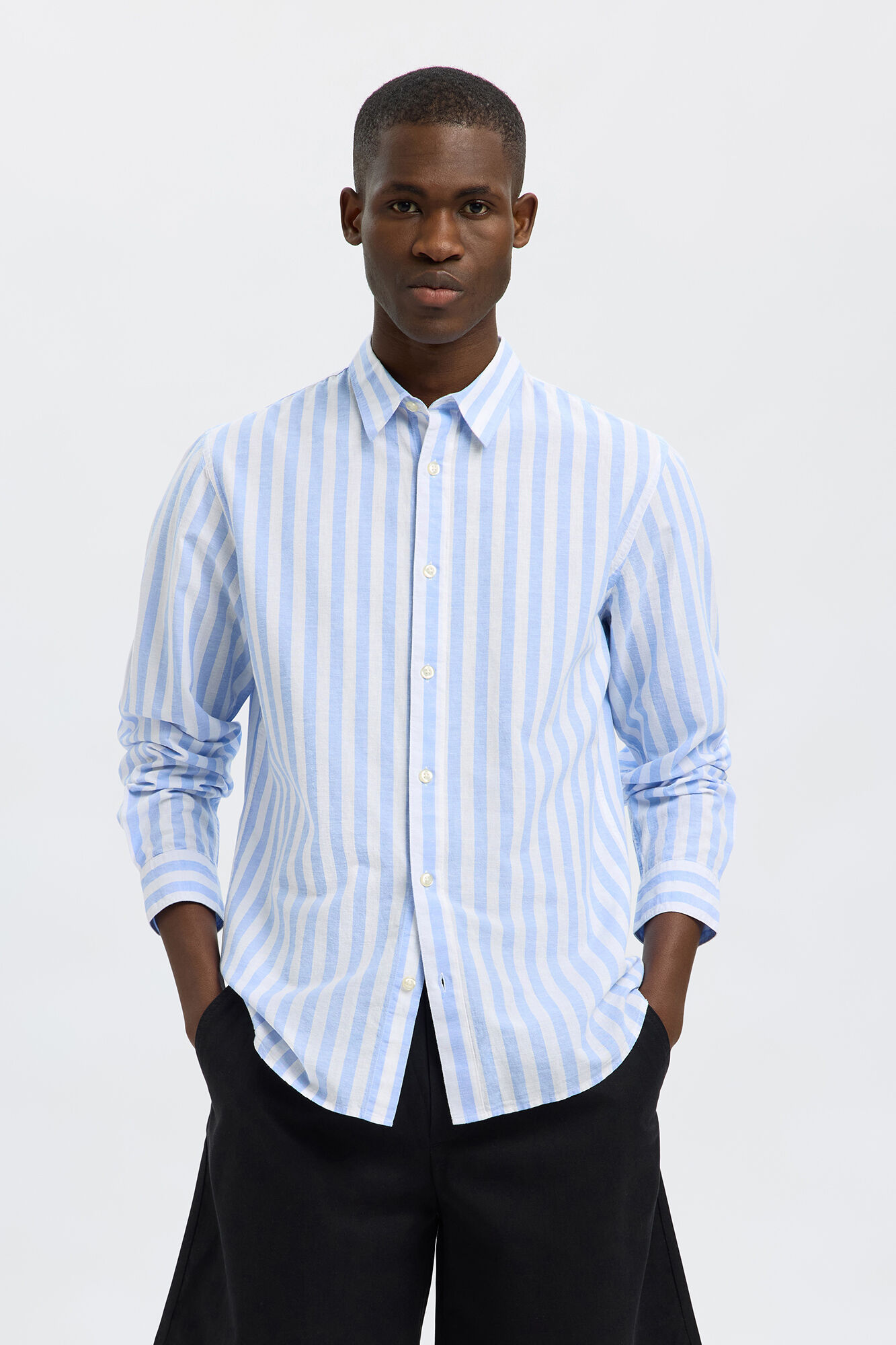 Selected Camisa de lino de manga larga