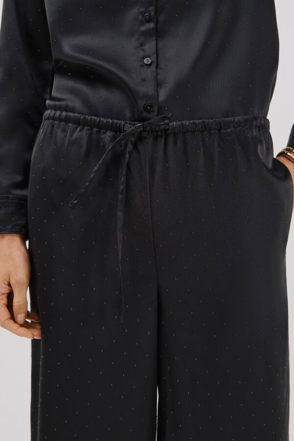 Cortefiel Pantal&oacute;n de strass Negro