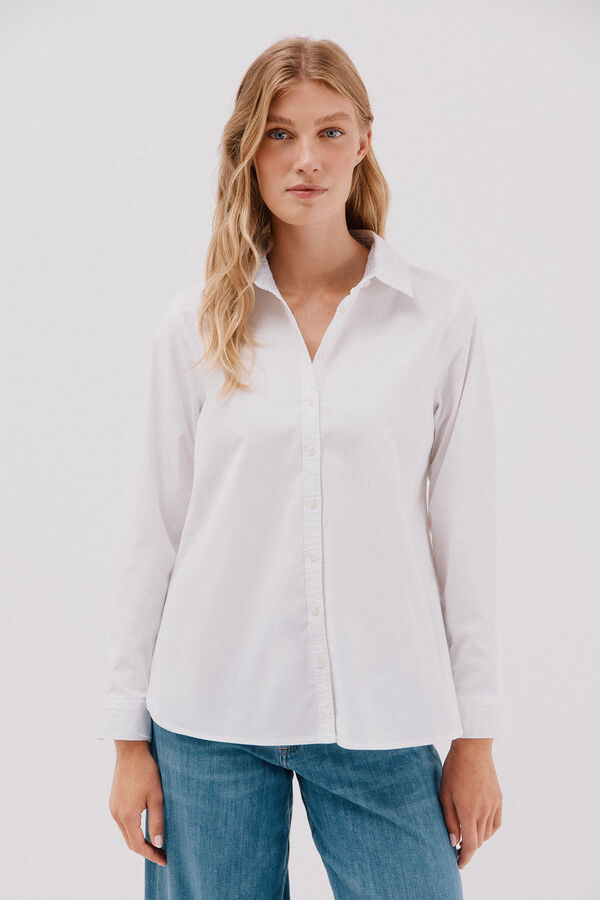 Cortefiel Camisa oxford  Branco