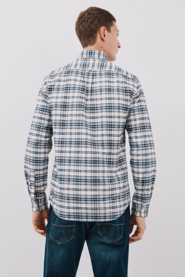 Cortefiel Camisa oxford xadrez Azul