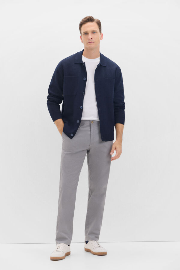 Cortefiel Cal&ccedil;as chino com estampado regular fit Cinzento