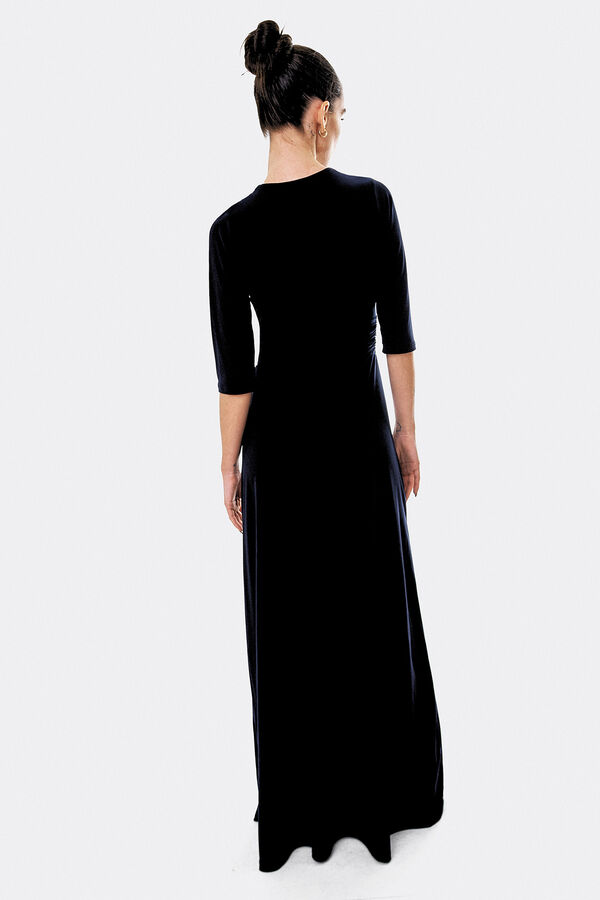 Cupl&eacute; Maxi vestido con nudo Negro