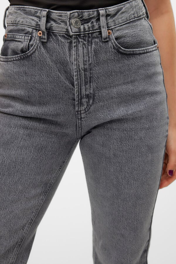 Vero Moda Vaquero recto tiro alto Gris