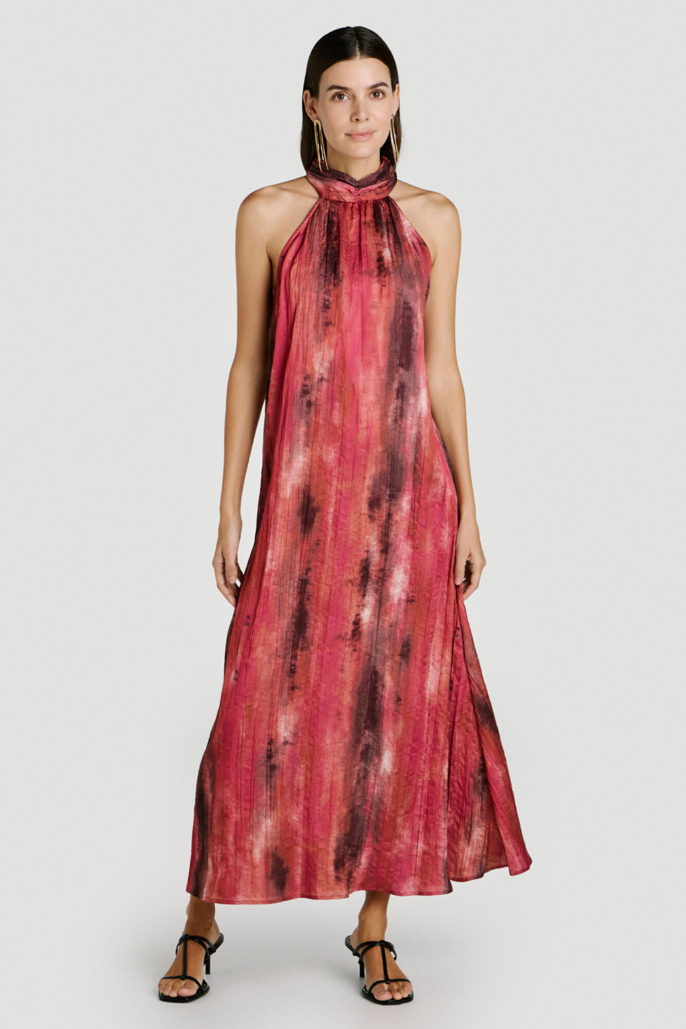 Vila Vestido de festa comprido gola halter
