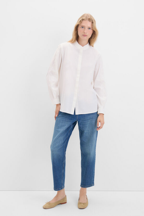 Cortefiel Camisa rom&aacute;ntica Blanco