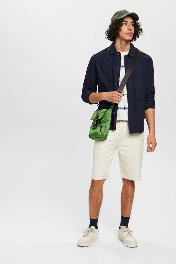 Esprit Bermuda lisa regular fit con lino Marfil