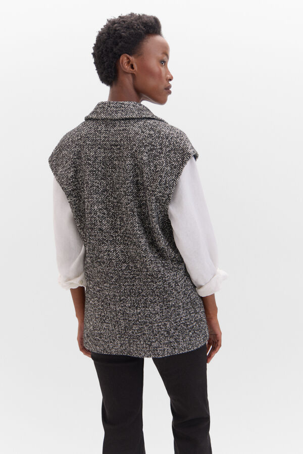 Cortefiel Chaleco de pa&ntilde;o Estampado gris