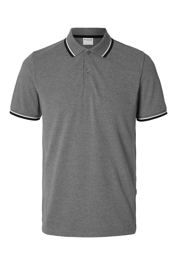 Selected Polo manga curta piqu&eacute; Cinzento