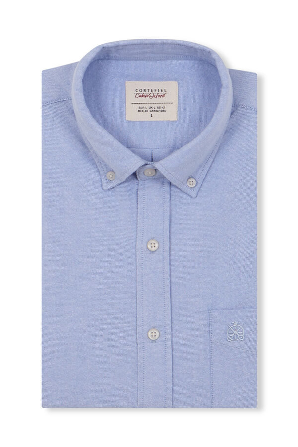 Cortefiel Camisa oxford engomado liso Azul