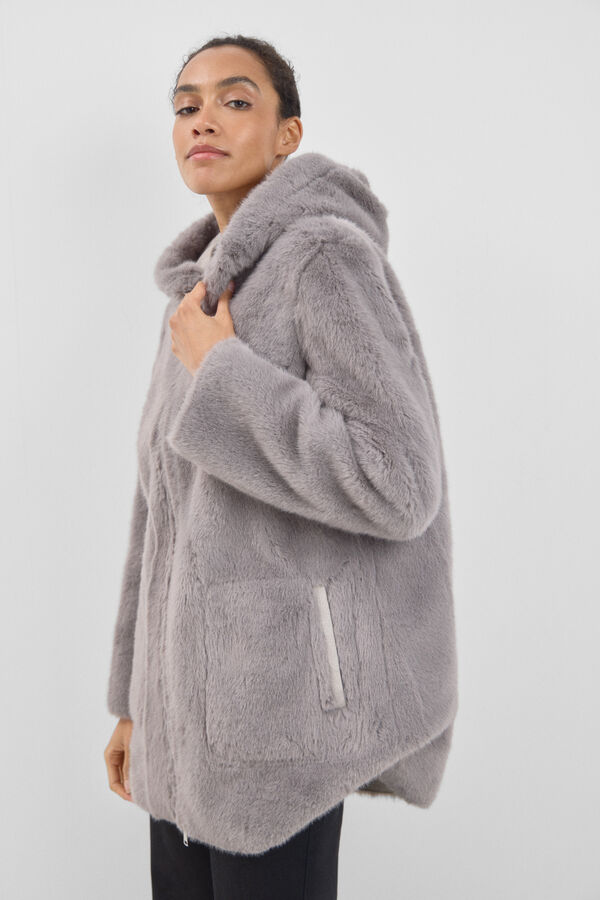 Cortefiel Abrigo efecto doble faz reversible Gris