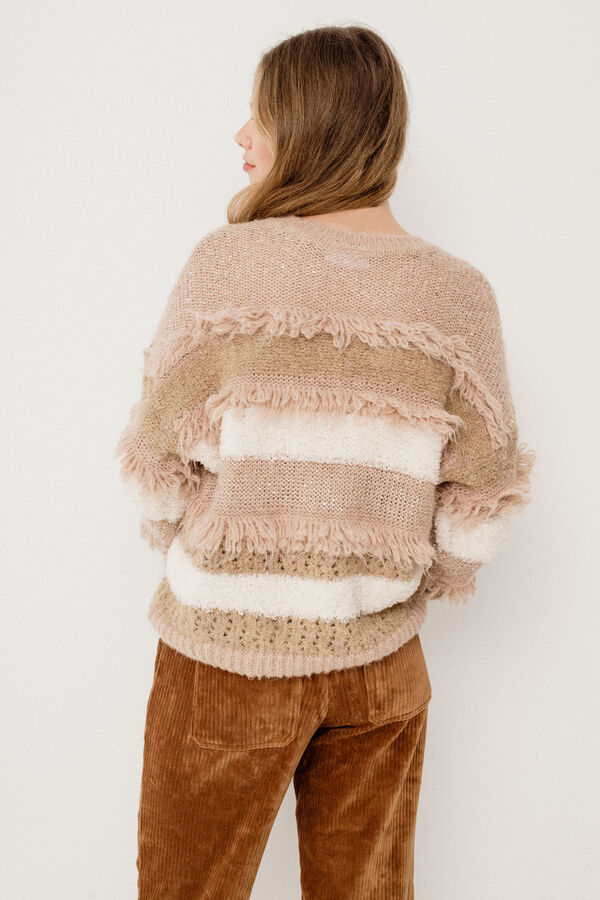 Vila Su&eacute;ter riscas com franjas Castanho