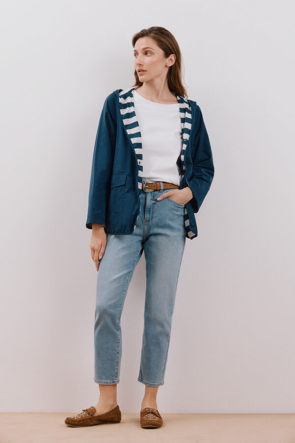 Cortefiel Parka reversible waterrepelent Azul marino