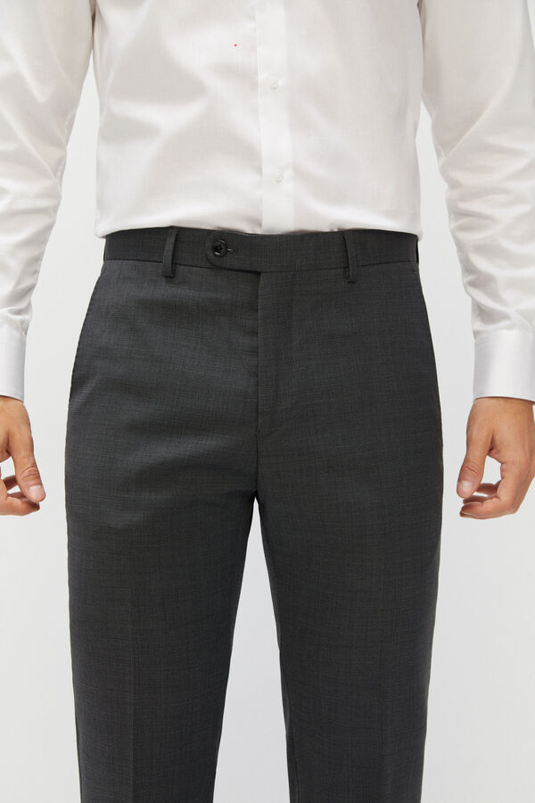 Cortefiel Pantalon gris Coolmax® tailored fit Gris