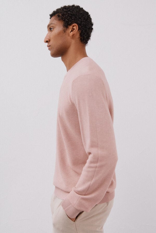 Cortefiel Jersey punto fino Rosa