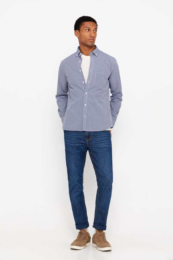 Cortefiel Camisa cuadros f&aacute;cil plancha Azul